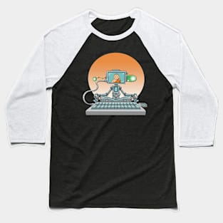 Namaste Robot Baseball T-Shirt